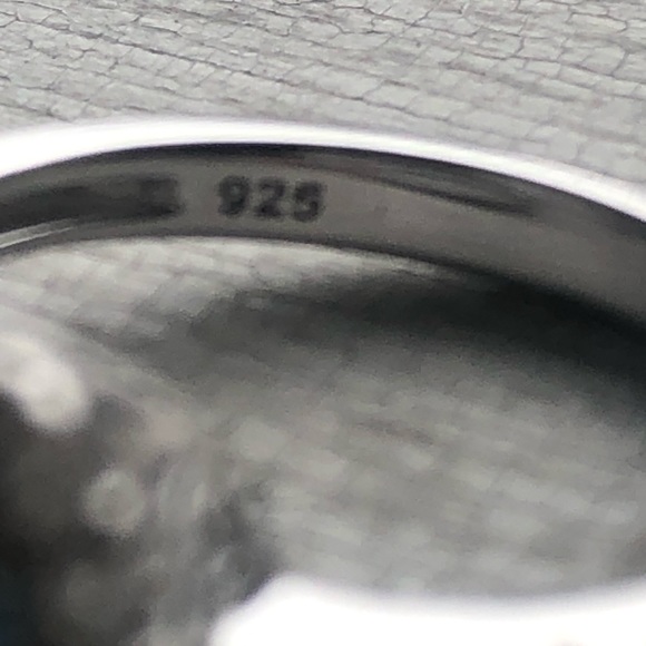 Blue topaz 4.66 carat diamond pave cocktail ring - gorgeous- size 7.25 -sterling - Picture 6 of 6